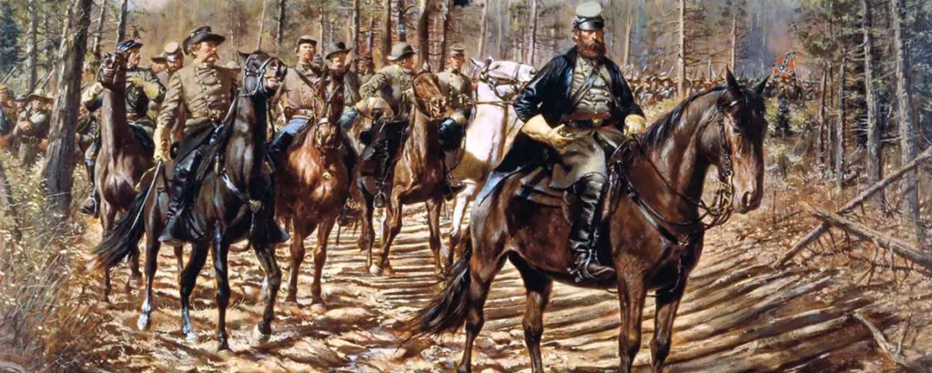 Jackson Flank Attack - troops in woods
